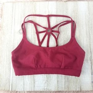 Free People Movement Red Strappy Yoga Sports Bra